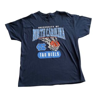 NCAA UNC‎ Tar Heels T-Shirt Men Large Navy Blue Basketball Graphic Tee